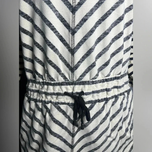LOFT Cotton Striped Drawstring Sweatshirt, size Medium. - Picture 3 of 6